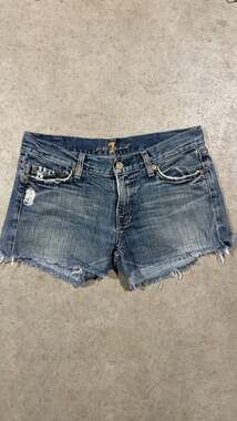 7 For All Mankind Distressed Denim Cut-Off Shorts Size 30